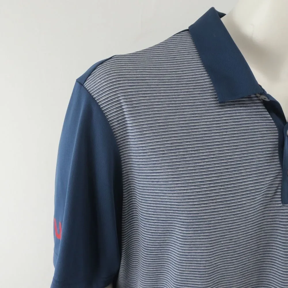 Adidas USA‎ Golf Climachill Golf Polo Shirt Mens XL Blue Striped
